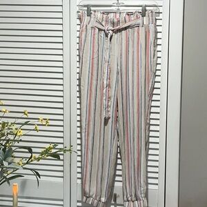 Striped Tie-Waist Pants